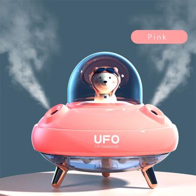 China Car Lovely Style UFO Design Decoration Mini Portable Cute Humidifier 400ml Ultrasonic Cool Mist Aroma Diffuser For Home Car Office for sale