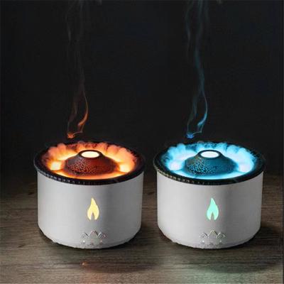 China Car Unique Design Volcano Style Flame Humidifier Logo Custom Ice Flame Fire Flame 360ml Essential Oil Diffuser For Home Car Office for sale