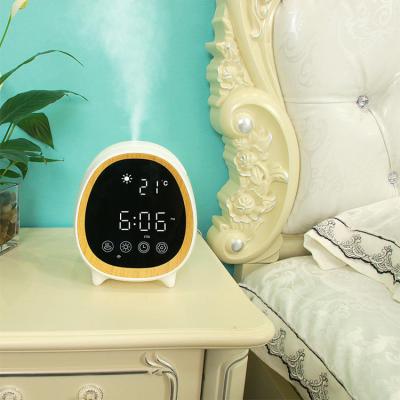 China Household Amazon Hot sale Alarm clock shape remote App control desktop intelligent comfortable aroma diffuser humidifier for sale