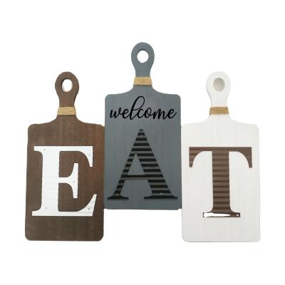 China Modern Wall Hanging Chalkboard Signs Distressed 3pcs Framed Notice Board With Iron Sheet for sale