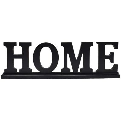 China Cutout Modern Design Black Letters Sign Wooden Sign Word Home Table Decor for sale