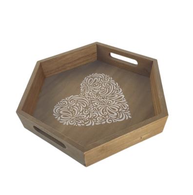 China Home.Restaurant.Bar.Hotel.Wedding. Super Markets Promotion Heart Shape Tray Love Tray Couple Bar Wooden Tray for sale