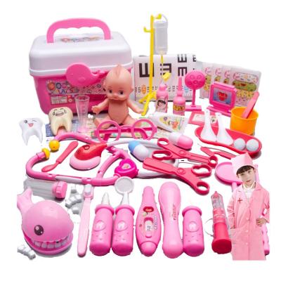 China Simulation Doctor Toy With Healthy And Lightweight Cute Children's Toys Ambulance Medical Supplies 55 Pieces Set Children Play House Toy for sale