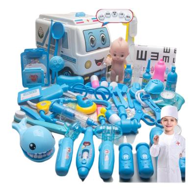 China Simulation Doctor Toy with Healthy and Light Cute Ambulance Medical Supplies Children's Toys 60 Piece Set Play Room Toys Dolls for sale