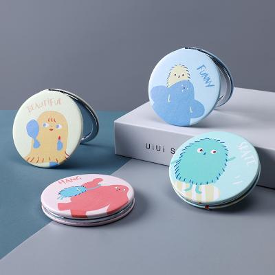 China Mini Magnification Mirror Makeup Mirror Small Compact Folding Portable Hand Double Sided Square / Circular Mirror For Makeup Custom Logo for sale