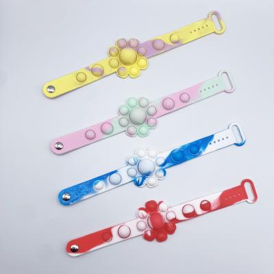 China Silicone Silicon Bracelet Push Pops Sensory Toys Wiggle Bracelets For Kids for sale