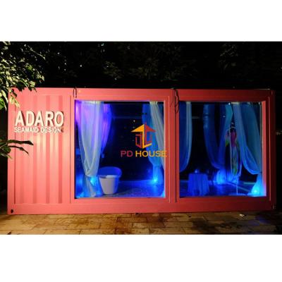 China Mobile Portable Equipment Prefab 20ft 40ft Container Swimming Pool For Mermaid Show for sale