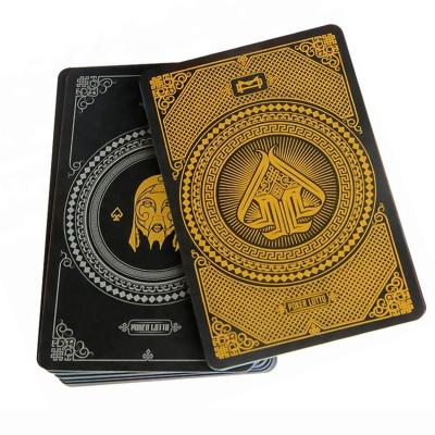 China Entertainment Poker Cards PVC Full Color Printing Custom Playing Cards Matte Gold Edged Playing Cards With Gold for sale