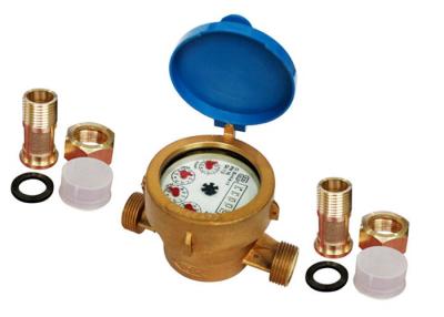 China Brass Single Jet Water Meter Brass / Home Water Meter ISO 4064 Class B for sale