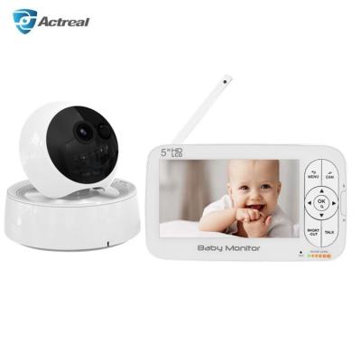 China Wireless HD Two Way Audio 720P Babe Smart Baby Monitor 5 Inch PAN-TILT Color Baby Monitor Infant Temperature Long Term With Camera for sale