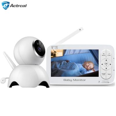 China Durable Zoom 5inch HD Battery Operated Color Screen Radio Smart VOX Video Baby Monitor VOX Pan Tilt 4X Mode PAN-TILT 4X Zoom with Screen for sale