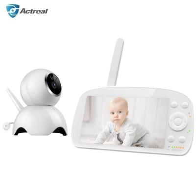 China Factory ODM PAN-TILT 5.5 Inch Color LCD Display Large Capacity Babyfoon VOX Mode Night Vision 1080P 720P Battery Operated Smart Baby Monitor for sale