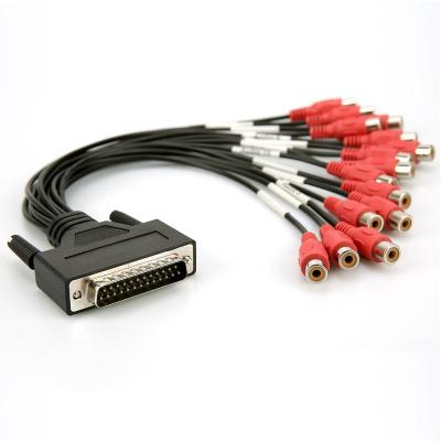 China Environmental Friendly 300MM DB25 Male To RCA Female Cable *15PCS For HD Cable Video Audio Wiring for sale