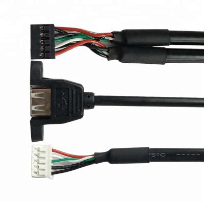 China Camera Dupont 2.54 -10P terminals to dual femaleUSB CABLE for co mputer chassis wiring for sale