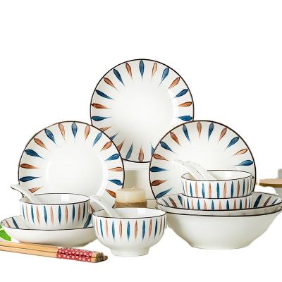 China Stocked Ceramic Bowls For Kitchen Japanese Style Ceramic Bowl Set for sale