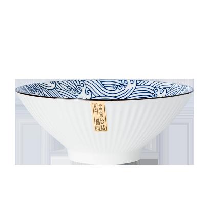 China Stocked Ceramic Bowls For Kitchen Japanese Style Blue And White Tableware Wholesale Home Wholesale Ceramic Bowl for sale