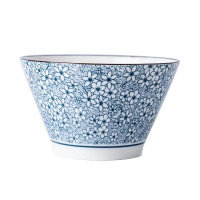 China Stocked Ceramic Bowls For Kitchen Japanese Style Blue And White Tableware Wholesale Home Wholesale Ceramic Bowl for sale