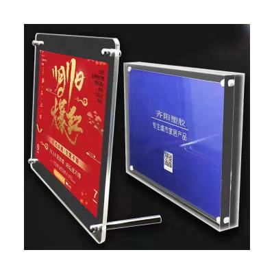 China Morden Tabletop Menu Display black base Stand Table Standee Acrylic Sign Holder for sale