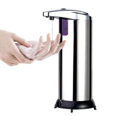 China Touchless Dish Stainless Steel Motion Sensor Double Soap Dispenser Home Hotel Waterproof Infrared Liquid Soap Dispenser for sale