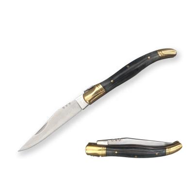 China Hot Selling Open Swivel Pocket Knife Bone Antler Handle Mirror Blade Portable Folding Knife for sale