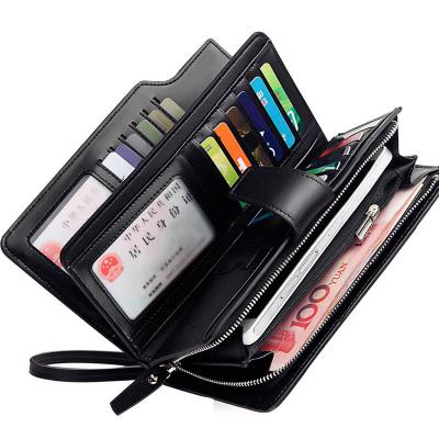 China Wholesale 2022 New Men's Wallet Single Zipper Multi-card Large Capacity Portable Waterproof Handbag PU Leather Clutch Long for sale