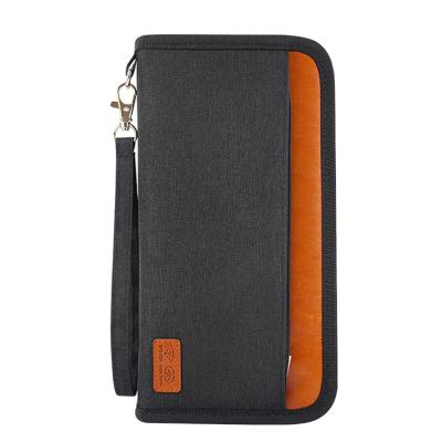 China Wholesale Multifunctional Hand Strap Stain Clutch Bag Travel Passport Ticket Folder Organizer Bag Men and Women Document Storage Bag for sale