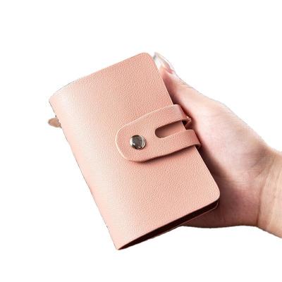 China RFID Blocking Protect Degaussing Portable Anti-theft Card Brush Bag Stain Promotion 24 Card Slot Document Finishing Bag for sale