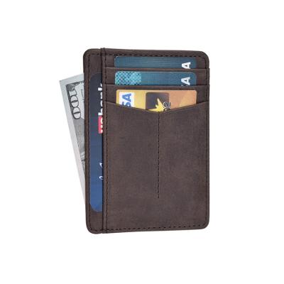 China New rfid card holder fashion hot sale usa silver high quality short holder leather border card holder wallet for sale