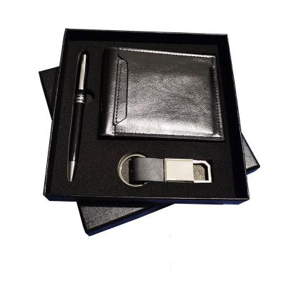 China Hot Selling Men's Gift Box Packing Stain Men's Gift Set Signature Pen Wallet Suit Gift Box Christmas Gift Chained Three-Piece Suit for sale