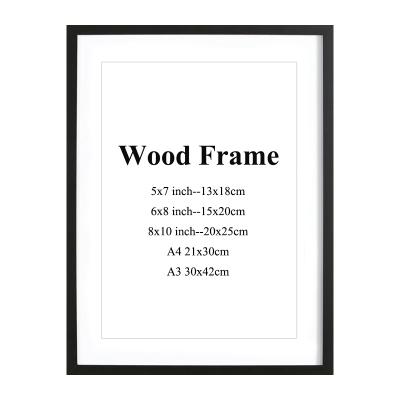 China Custom Made Wood Home Decoration Environmental Friendly Wood Frame Picture Frame Poster Modern Picture Frame for sale