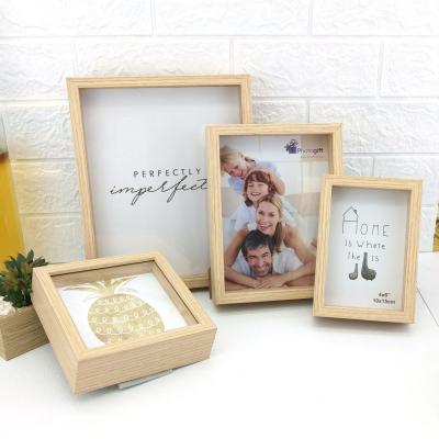 China HOME DECORATION 13*13 6 7 inch Square Shadow Box Frame Wooden MDF Wall Picture Frame Rectangular Deep Shadow Box Frame for sale