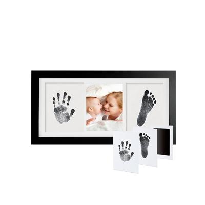 China Baby Hand and Foot Print Baby Handprint Picture Frame Set Baby Hand and Foot 3d Print Prints Baby Photo Frame Kit for sale