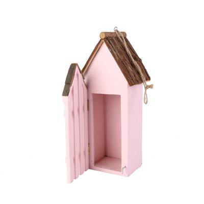 China High Quality Breathable Diy Outdoor Wooden Bird Nesting House Garden Decoration Feeder Tree Wooden Bird House for sale