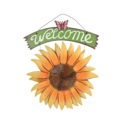 China Minimalist Metal Sunflower Wall Art Decor For Home Garden Living Room Wall Decoration Pendant for sale