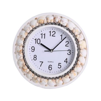 China Moq 33*33*5cm Shell Diy Wall Clock Wall Radio Bass Clock Home Decoration for Roman Numerals for sale