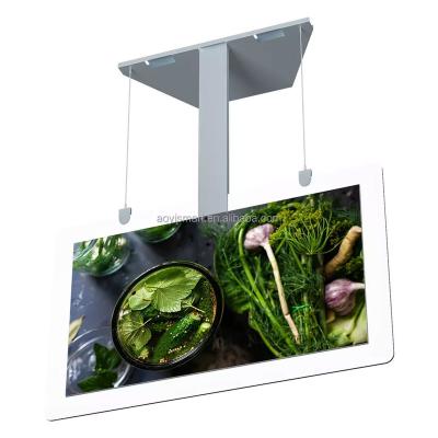 China Indoor Double Sided LCD Display Screen Advertising Player Kiosk Hanging Vertical Totem Indoor Digital Signage for sale