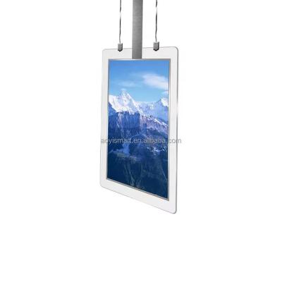 China Android Indoor Ultrathin Display Advertise 43 Screen 55 Inch Double Side Hanging LCD Screen Digital Signage for sale