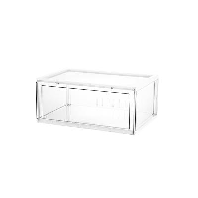 China clear & 4 Colors Delux Shoe Organizer Durable Multifunctional Wholesale Transparent Shoe Box Body Plastic Shoe Storage Box--Large for sale