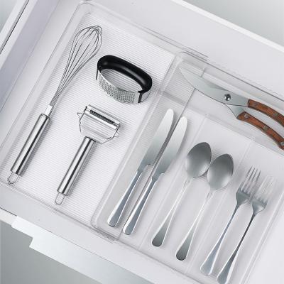 China clear & New Product Durable Spoon Tray Kitchen Drawer Spice Organizer Clear Extendable Tray for sale