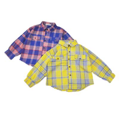 China Spring And Autumn Fashion Girl's Breathable Slim Plaid Shirt for sale