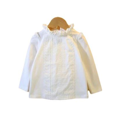 China Girls 2021 Autumn New Long-sleeved Shirt Lace Collar Baby Shirt Anti-pilling for sale