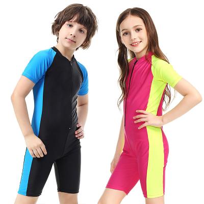 China New breathable summer contrast color girls swimsuit stitching one-piece for sale