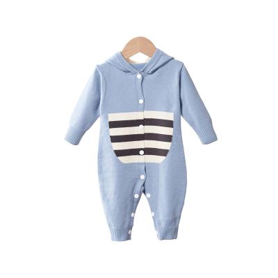 China Baby Hooded Crawling Suit One-Piece Sweater Boys and Girls Children's Autumn and Winter 100% Cotton for sale