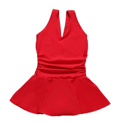 China New Summer Girls Breathable Solid Color Swimsuit Dress for sale