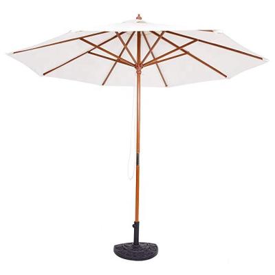 China Transitional Adjustable 9FT Wooden Umbrella Pole Outdoor Patio Garden Sun Shade Beige Beige. Ideal for commercial and residential size use for sale