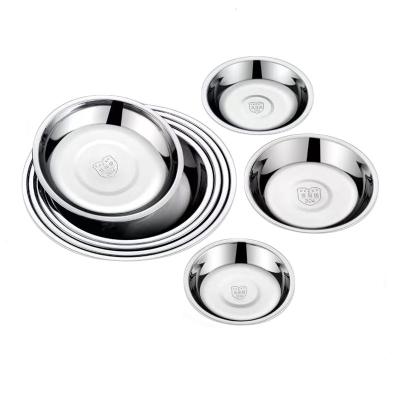 China Sustainable High Quality Food Grade Stainless Steel Dinner Plates Set Round Food Tray For Kitchen for sale