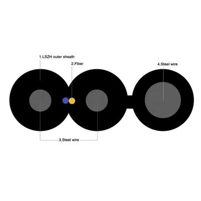 China Upgrade fiber optic jumper 4 core 657A FTTH drop cable fibra optica indoor outdoor drop cable GJYXFCH for sale