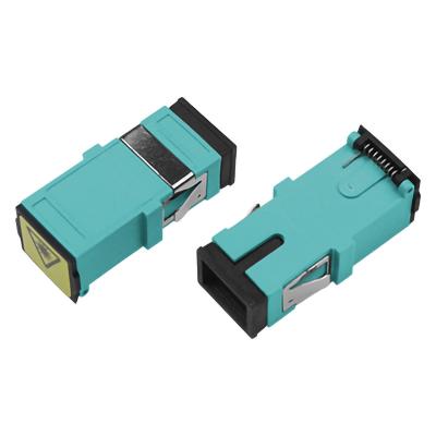 China Wholesale Cheap Price SC/UPC- SC/UPC FTTH Network Adapter SC OM3 SX Simplex Fiber Optic Adapter Coupler With Clamp for sale