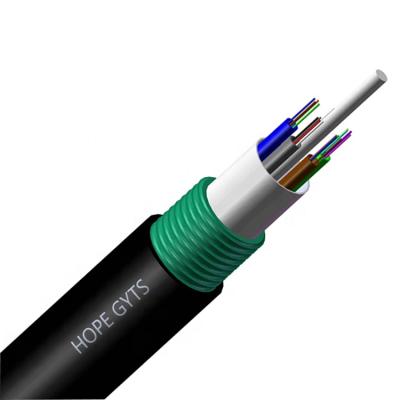 China Armored Fiber Optic Cable 12 24 48 96 Cores Outdoor GYTS Armored Fiber Optic Cables for sale