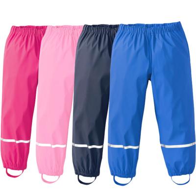 China OEM Customization Children PU Rain Pants Waterproof Outdoor Sports Trousers Kids Pants Boys Girls Rainwear for sale